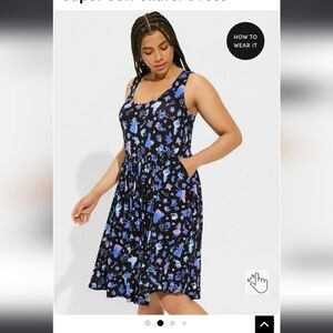 Torrid Disney Alice in Wonderland Super Soft Skater Dress size 3